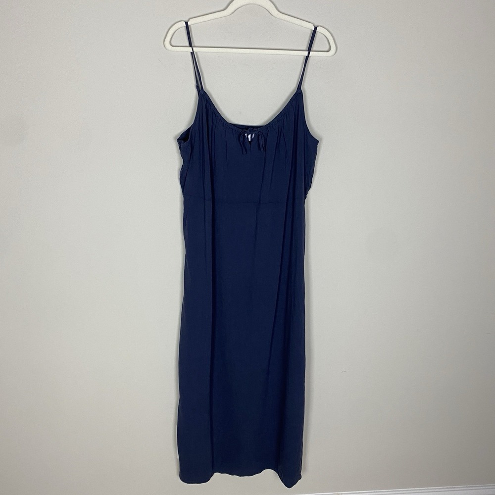 Old Navy Cami Babydoll A Line Maxi Dress Womens XL Navy Blue Keyhole NWT